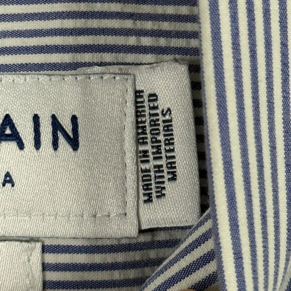 Mizzen+Main Shirt Mens Medium Blue Short Sleeve Button Down Trim Fit Stretch - Picture 5 of 13